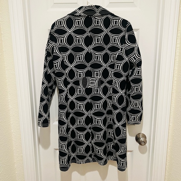 BANANA REPUBLIC Abstract Print Black/ White Cotton Trench Good condition - Picture 3 of 8